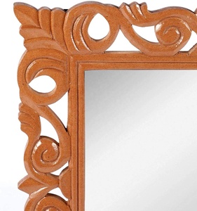 Espejo decorativo de madera para el hogar, espejo de pared de forma cuadrada para sala de estar, dormitorio, espejo de madera sostenible, superventas - Product Image 4