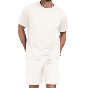 Ensemble de T-shirts d'été décontractés pour hommes, séchage rapide, respirant, tricoté, couleur unie, à manches courtes, vente en gros - Product Image 5