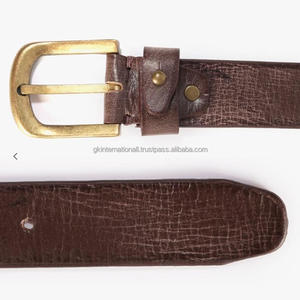 เข็มขัดหนังแท้สีน้ำตาลแบบลำลองสำหรับผู้ชายเข็มขัดหัวเข็มขัดแบบกลัดเดี่ยวทำจากทองเหลืองเปลี่ยนขนาดได้สำหรับงานหนัก - Product Image 3