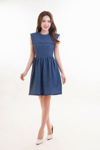 Verano joven estilo informal Midi longitud Babydoll vestido suelto transpirable tejido cintura Natural lindo ecológico de alta calidad - Product Image 2