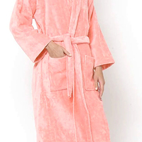 Peignoir de luxe en coton thermique pour femme, longueur genou, personnalisable avec broderie frontale, poches, haute qualité, vente en gros