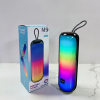Haut-parleur sans fil portable M9 RGB 360 °   Enceinte de fête TWS HD Son Puissant Basses Profondes Volume Élevé IPX5 FM USB AUX TF pour Camping en Extérieur
