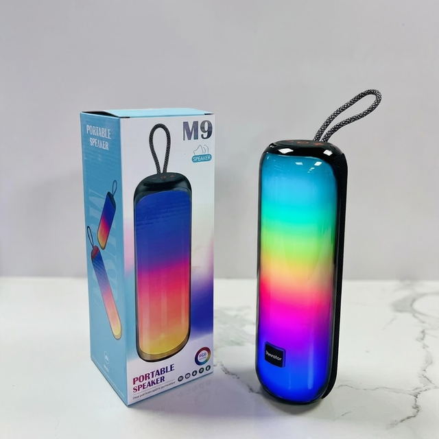 M9 RGB Portable Wireless Speaker 360° HD Sound Heavy Bass High Volume IPX5 TWS Party Speaker FM USB AUX TF Outdoor Camping