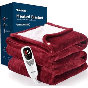 Coperta Elettrica Riscaldante in Morbido Flanella 50x60 Pollici, Indossabile, con Due Pulsanti, 9 Livelli di Riscaldamento, 10 Opzioni - Product Image 1