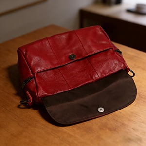 Customized High Quality Genuine Leather Brown 2-Way Crossbody Handbag Zipper <b>Vintage</b> Style Women's Professional Office <b>Purse</b> - Product Image 4