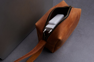 Organisateur de câbles en cuir en promotion, gestion des cordons avec logo personnalisé, accessoires de voyage pour technophiles, étui porte-fils, faible MOQ LCO-0060 - Product Image 5