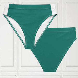 Traje de Baño Verde Personalizado para Cosplay, con Capucha, de Lona Sólida, de Verano, de Dos Piezas, Top Corto de Manga Larga + Braguita de Bikini - Product Image 4