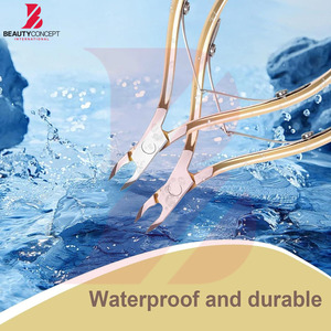 Coupe-cuticules doré le plus vendu avec étui de <span class=keywords><strong>voyage</strong></span>, en acier inoxydable, pour éliminer les peaux mortes, kit de manucure professionnel - Product Image 3