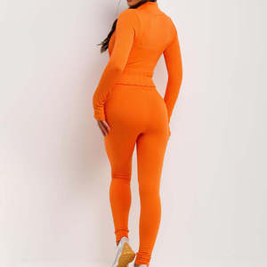 Wholesale Solid Fitness Clothes Gym Wear Women 3-Piece Yoga <b>Jackets</b> <b>Workout</b> Leggings Sports Bras Quick Dry Breathable Sportswear - Product Image 4