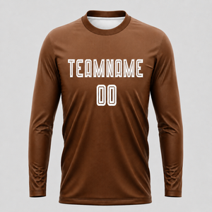 เสื้อฟุตบอลแขนยาวสีม่วงสำหรับผู้ชาย คอกลม ระบายเหงื่อได้ดี พิมพ์ลายแบบซับลิเมชั่น ชื่อทีมด้านหลัง ผ้าโพลีเอสเตอร์ 180 กรัม - Product Image 4