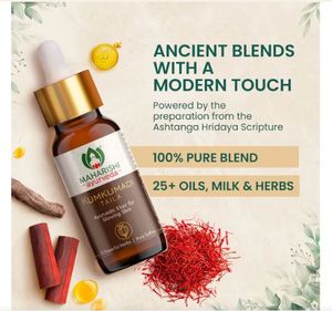 Organic India <b>Kumkumadi</b> <b>Tailam</b> Ayurvedic Gel Paper Material for All Skin Types Radiant Glowing Skin Made in Uttar Pradesh - Product Image 2