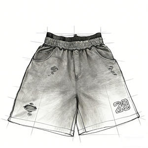 Pantalones Cortos Personalizados de Moda Urbana para Hombre, de Alta Calidad, 100% Algodón, Estilo Vintage, Lavado Ácido, con Estampado - Product Image 3