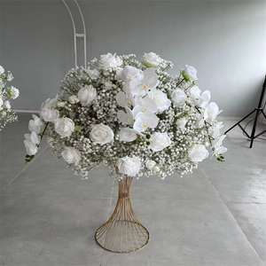 Bola de Flores de Orquídea Phalaenopsis de Seda Artificial Blanca, Centro de Mesa Grande para Bodas, Decoraciones de Navidad/Graduación - Product Image 4