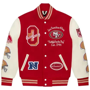 Style Custom Varsity <b>Jacket</b>/Men's Melton Wool Varsity <b>Jackets</b> Wholesale Letterman <b>Jacket</b> with <b>Leather</b> Sleeves - Product Image 3