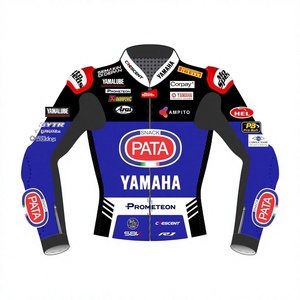เสื้อแจ็คเก็ตหนังแท้สำหรับแข่งรถ Jonathan Rea WSBK Ramaha ทำจากหนังวัว/หนังจิงโจ้ ตัดเย็บตามขนาด พร้อมรูระบายอากาศ สำหรับขี่รถแข่ง/เสื้อแจ็คเก็ตป้องกัน CE - Product Image 1