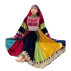 Robes afghanes pour femmes de haute qualité, tailles et couleurs personnalisées, robe afghane avec dentelle, pompon et boutons décoratifs, robe afghane pour femmes - Product Image 1