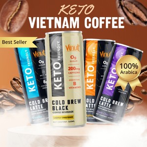 Keto เครื่องดื่มกาแฟแบบชงเย็น vinut 320มล. 24แพ็คการลดน้ำหนักอาหาร ketogenic พร้อมดื่มตัวอย่างฟรีผู้จำหน่ายขายส่ง