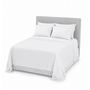 Plain White <b>Bed</b> Sheet Simple Modern Bedding Set With Soft Fabric And Matching <b>Pillow</b> Covers For Everyday Comfort - Product Image 2