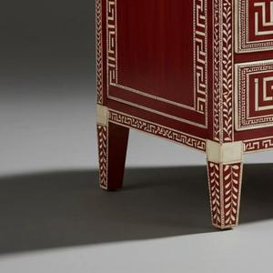 Mesa de Cajones con Incrustaciones de Hueso de ILAHI, Diseño Moderno con Detalles de Ágata, Almacenamiento de Tres Niveles, Mueble Portátil para el Hogar - Product Image 3