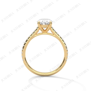 Bague solitaire en moissanite ovale certifiée pour femme, options argent, or, or rose, livraison gratuite, bijoux élégants et raffinés - Product Image 5