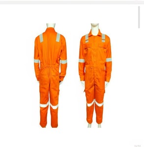 Combinaison de travail haute visibilité orange pour homme, réfléchissante, en polyester - Product Image 1
