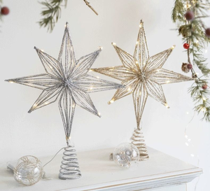 Décoration de sapin de Noël en forme d'étoile, en métal, finition dorée, pour décorations de Noël - Product Image 4