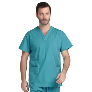 Hospital Uniforms Nurse Dental Salon Work Shirt <b>Sets</b> Silk Screen Printing LOGO Medical Zipper <b>Scrubs</b> <b>Sets</b> for Women - Product Image 5