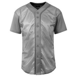 Camiseta de Béisbol Gris para Hombre, Manga Corta, Transpirable, con Cierre de Botones, Color Sólido, Corte Regular, Ropa Deportiva - Product Image 1