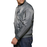 Veste bomber pour homme personnalisable, couleur unie, 100% nylon, veste bomber zippée unie pour homme