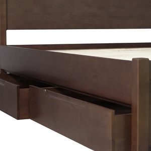 Lit plateforme en bois de caoutchouc fabriqué au Vietnam pour revendeurs (OEM/ODM) – Meuble de chambre écologique en bois, conception KD - Product Image 5