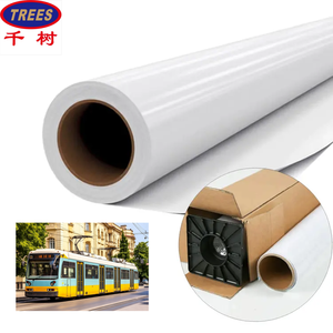 Film Vinyle Adhésif Transparent Imprimable en PVC de Qualité Supérieure en Gros <span class=keywords><strong>pour</strong></span> Autocollants de Voiture Éco-Solvant et Publicité Extérieure - Product Image 1