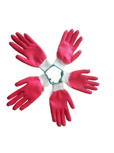 Vietnamese Half-Coated Natural <b>Latex</b> <b>Gloves</b> Medium Thickness Cotton Lining Safety Knitted Design Ambidextrous Gardening - Product Image 1