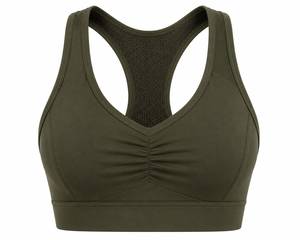 Soutien-gorge de sport dos nageur pour femme, col en U, maintien élevé, maille respirante, yoga, sans couture, écologique, logo frontal, style uni - Product Image 5