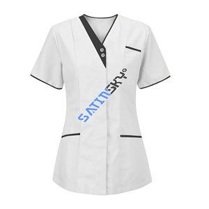 Femmes infirmière médecin vêtements hôpital uniforme couleur bloc longue veste Costume uniformes haut - Product Image 6