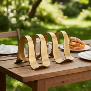 Support à pain en laiton artisanal - Design conceptuel de vaisselle de table en métal pour le petit-déjeuner - Product Image 3