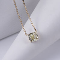 Pendentif en diamant de laboratoire VEER DIAMOND unisexe, couleur D, taille coussin, plaqué or, luxe, certifié IGI, cadeau d'anniversaire