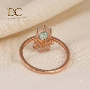 Anillo Elegante de Oro Rosa Sólido de 14 Quilates con Diamante Cultivado en Laboratorio y Yag Paraiba Azul Cultivado en Laboratorio, Joyería Certificada IGI para Mujer - Product Image 3