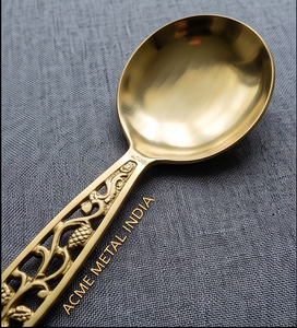 Antique Gold Jali Cutwork Salad Servers Set Stainless Steel With Antique Gold PVD For <b>Gift</b> <b>Hamper</b> Special Events And Restaurant - Product Image 2