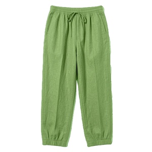 Pantalones de mezcla de lino para hombre, corte relajado, cintura elástica, suaves y transpirables, pantalones para estar en casa - Product Image 1