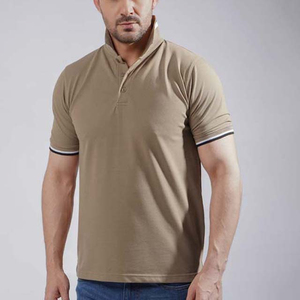 Men's Short Sleeve for Shirt Navy <b>Orange</b> Trim Cotton Knitted Casual Breathable Printed Pocket Anti-Wrinkle 180g - Product Image 3