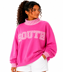 Sweat-shirt à col roulé personnalisé imprimé en gros pour femme, en molleton de coton surdimensionné, à manches longues, décontracté, pour l'hiver - Product Image 5