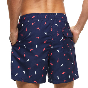 Shorts de bain pour hommes à imprimé requin, séchage rapide, taille élastique, pour la plage et le surf, décontractés, OEM - Product Image 3