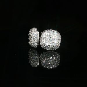 Iced Out Hip Hop <b>Stud</b> Earrings 925 <b>Sterling</b> <b>Silver</b> VVS Moissanite Diamond Cluster Earrings Screw Back Unisex Jewelry - Product Image 1