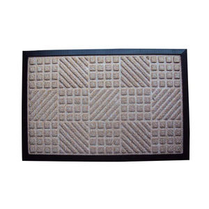 Modern Rectangle Shaped Polypropylene <b>Door</b> <b>Mats</b> with Rubber Backing and Abstract Border for Home or Hotel Use - Product Image 6