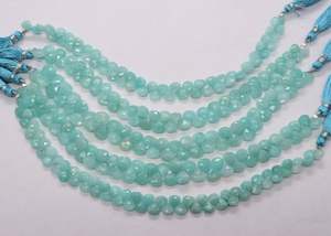 Perles d'Amazonite Naturelle AAA Facettées en Forme de Cœur Briolette 7-7,5 MM, Perles d'Amazonite Facettées en Forme de Cœur de 8 Pouces pour la Fabrication de Bijoux - Product Image 6