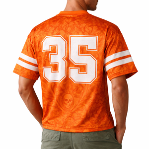 เสื้อเจอร์ซีย์ฟุตบอลลายโกธิคสไตล์ Y2K สำหรับทุกเพศ ทรงโอเวอร์ไซส์ คอวี เสื้อยืดกีฬา สตรีทแวร์  รับผลิตแบบซับลิเมชั่นตามสั่ง (OEM) - Product Image 5