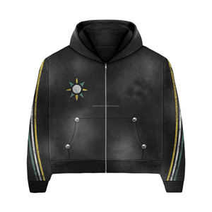 Conjunto Deportivo Unisex Personalizado con Bordado, Sudadera con Capucha y Cremallera, Pantalones de Felpa Francesa, Chaqueta Cortavientos, Ropa Casual para Exteriores y Maternidad - Product Image 2