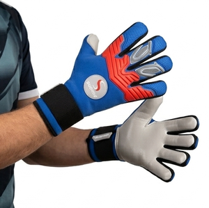 Nouveauté 2026 Gants de gardien de but professionnels SUBHAY en néoprène bleu et latex gris, paume en latex haute adhérence, logo personnalisé - Product Image 3