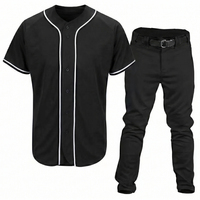 Uniforme de baseball 100% polyester, tissu respirant, léger, coupe confortable, uniforme de baseball unisexe, idéal pour les vêtements de sport