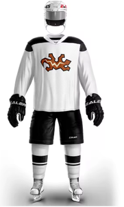 Maillot de hockey sur glace pour homme, blanc et noir, manches longues, imprimé par sublimation, motif palmier, vêtement respirant en polyester - Product Image 6